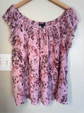 torrid Light Pink Floral Off-the-Shoulder Blouse
